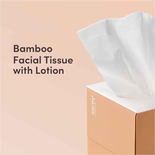 Image of Amazon Aware Bamboo Facial Tissues with Lotion, 3-Ply, FSC Certified, 12 Pack, 60 Sheets Per Box, 720 Total
