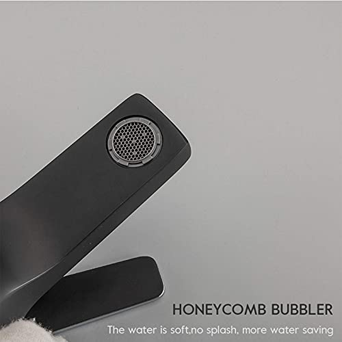 Robinet de bain cascade en laiton chic avec douchette noire et blanche - 2