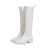 [XYJP] 厚底 ロング ブーツ レディース 25.5cm ブーツ 秋 冬 ベージュ 通勤 通学 ブーツ 暖かい カジュアル 大きいサイズ シャーリングブーツ 歩きやすい 履きやすい 美脚 ファスナー ブーツ