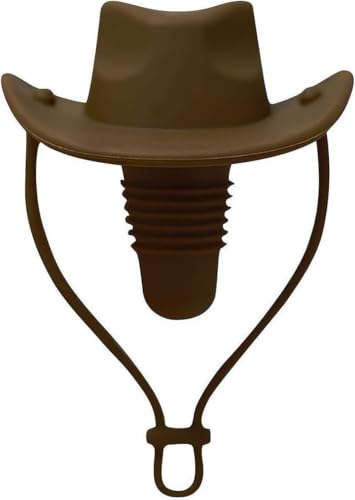 Kaffee-Silikon-Weinverschluss, Cowboy-Form, wiederverwendbar, auslaufsicher, lustiger Cowboyhut, Weinverschluss, h&auml;lt Wein frisch, s&uuml;&szlig;es Weinzubeh&ouml;r