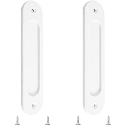 MOROBOR 180MM Ovalada empotrada en la puerta corredera Tirones, 2pcs Blanco Cálido Flush Pull Aleación de Aluminio Closet Puerta Dedo Tirones con tornillos para puertas correderas Barn Door