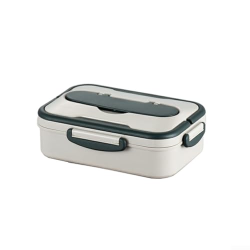 Yuanpgky Boîte à déjeuner isotherme avec récipient intérieur en acier inoxydable 304 pour adulte, passe au micro-ondes, au lave-vaisselle, couches empilables, nourriture réutilisable (simple + gris)