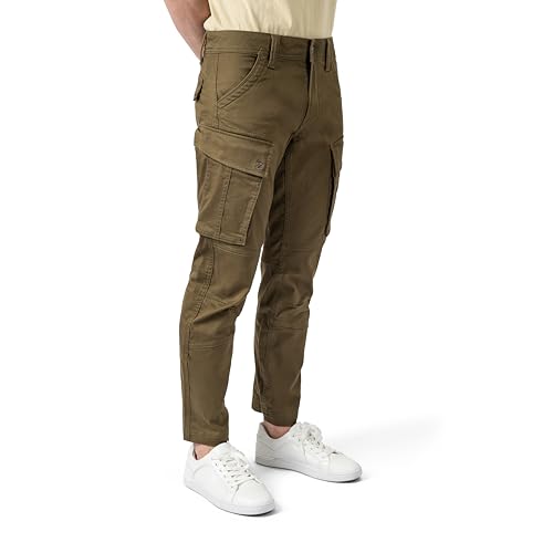 ZEHN Cargohose Herren Tapered Regular Fit Robuste Verarbeitung Praktische Cargo Taschen cleanes Design Lässige Freizeit & Alltagshose (DE/NL/SE/PL Bundweite & Schrittlänge 34 30 Olive)