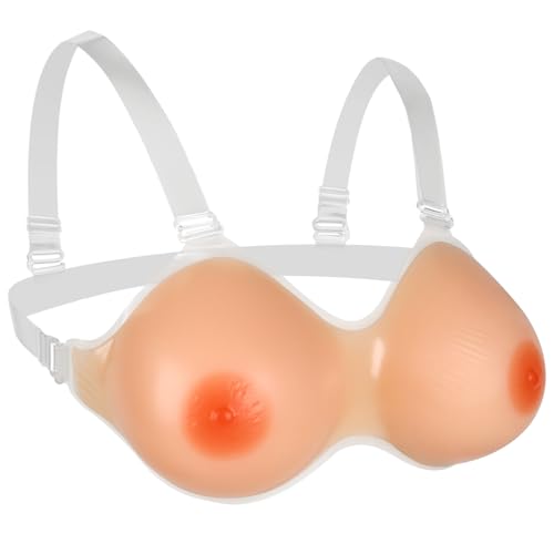 Vollence Silicone Breast Forms with Straps Fake Boobs Bra Inserts Breast Enhancers Mastectomy Prosthesis