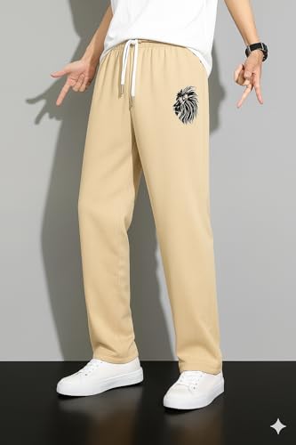 Image of Samfor Track Pant for Men | Loose Fit Super Stretchable Track Pant for Man with Bold Lion Design | Stylish Lower for Men