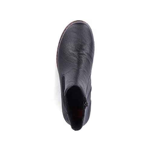 Rieker Damen Chelsea Boots 75170, Frauen Stiefeletten,uebergangsschuhe,uebergangsstiefel,Schlupfstiefel,flach,Stiefel,schwarz (00),42 EU / 8 UK