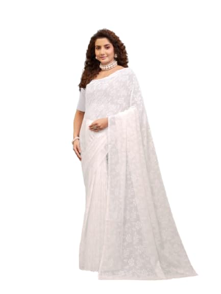 garden vareli Viscose Brasso Floral Saree-picture-14