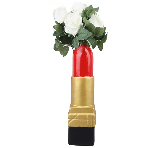 Vase fleurs rouge à lèvres moderne pour table de café