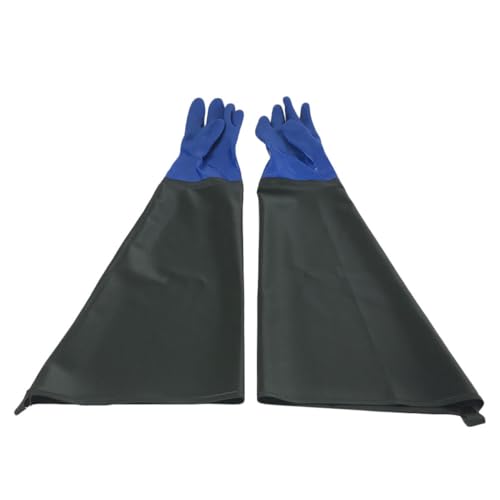 MAGICLULU Guantes Industriales Resistentes al Aceite y Ácidos de PVC Grueso Antideslizante Tamaño Largo Color Verde Militar Reutilizables para Limpieza Pesca y Protección Laboral