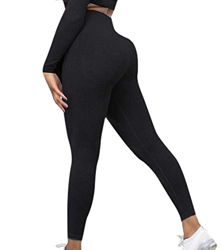 KIWI RATA Leggings Mujer Fitness Cintura Alta Mallas Pantalones Deportivos Leggins Yoga Push up sin Costuras Pantalón Estiramiento para Deporte Correr Elásticos y Transpirables
