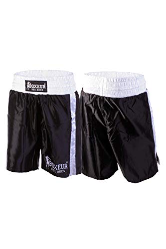 BOXEUR DES RUES - Black Boxing Shorts with Side Bands, Man, S Cover