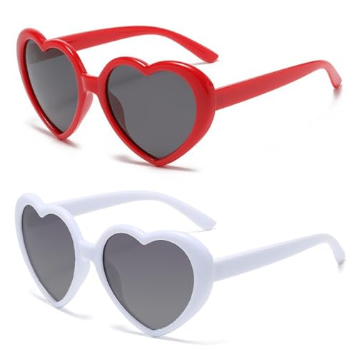 Girls heart Polarized sunglasses UV 400 Protection Kids Love Heart Sunglasses Vintage for Age 3-10 Years Girls Boys