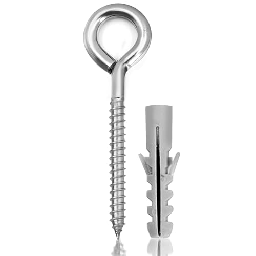 Rhimooay Ösenschraube M8 Edelstahl 2 Stück Ringschraube Robuste Rostfrei Schraubösen Ringschraube Haken Zum Schraubhaken Ösenhaken für Hängesessel Schaukelstühle BlumenampelM8-115mm