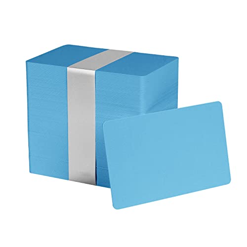 Image of Pack of 100 Light Blue CR80 PVC Cards | 30 mil by easyIDea
