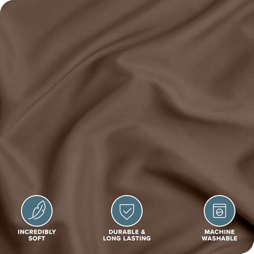 Image of Viewstar Premium Cotton Duvet Cover, Single Size 60x90 Inches, 300 Thread Count, Ultra-Soft, Wrinkle-Free, Cotton-Quilt /Comforter Zipper Cover (Brown)