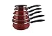 VITRINOR - Lot de 5 casseroles émail bordeaux induction - A03-JG05C2