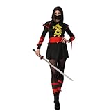 PGOND Women Dragon Ninja Costume Couple Halloween Costume (Black-women, one size)