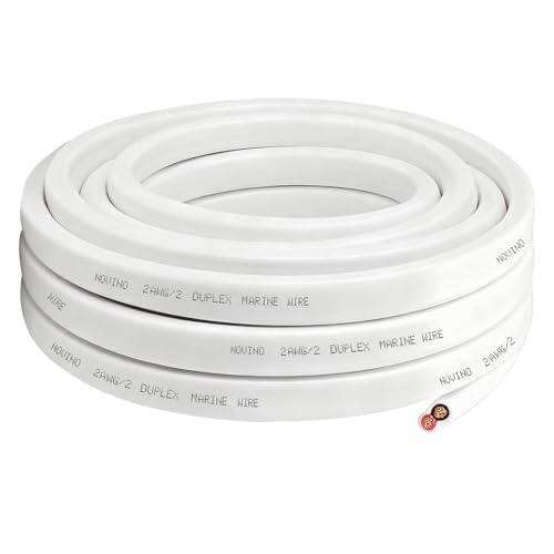 Image of 2 Gauge Marine Wire,2 AWG 10ft Duplex Marine Grade Wire Tinned Copper Heavy Duty Sheathed Cable for Boat /Automotive /RV /Camper /Trailer Outdoor Use