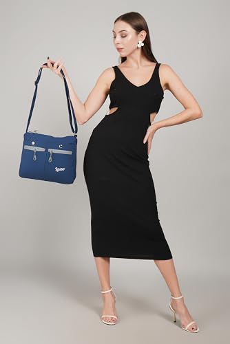 Image of Lasso Sling Bag For Women with Adjustable Strap Stylish Ladies Crossbody Polyester Sling Bag for Office, Causal, Travel & College | 7L Capacity & front double Pockets