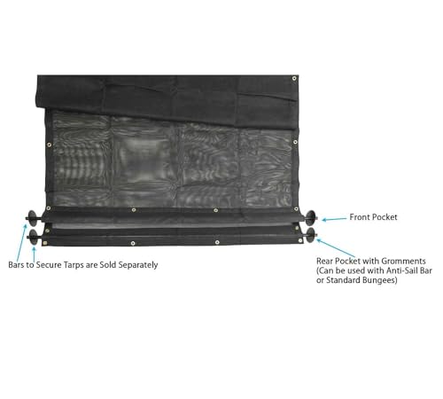 Image of Mytee Products Manual Cab Level Hand Crank Tarp Roller Kit for Dump Trucks Trash Hauler with 7' x 14' PVC Mesh Tarp (Double Pocket)