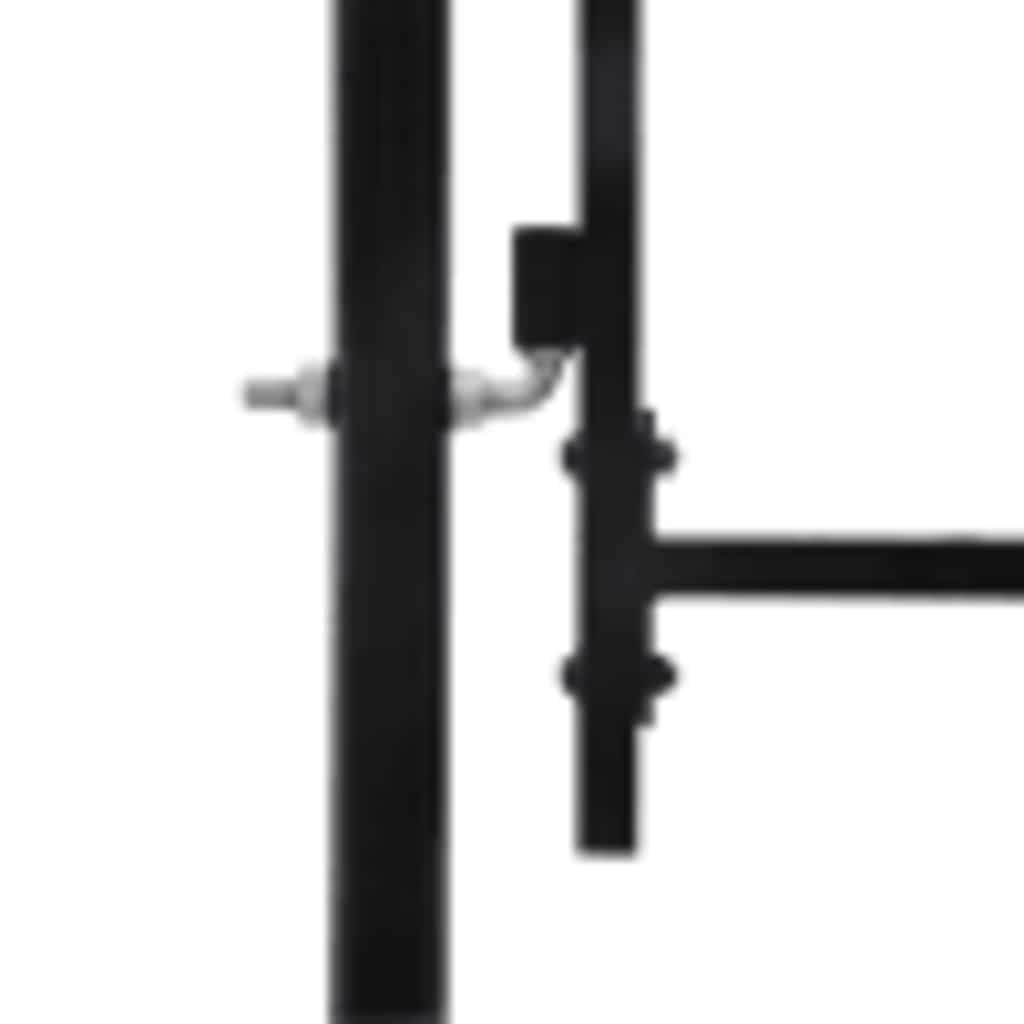 vidaXL Cancela de valla doble puerta con puntas acero negro 3x1,75 m