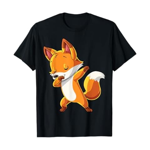 Dabbing Fox Funny Animal Lover Boys Girls Kids Dab Dance T-Shirt Cover