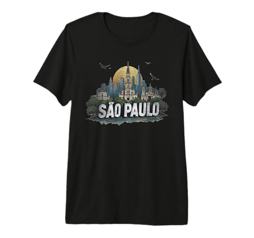 Retro São Paulo Paisaje Vintage Recuerdo Camiseta Premium