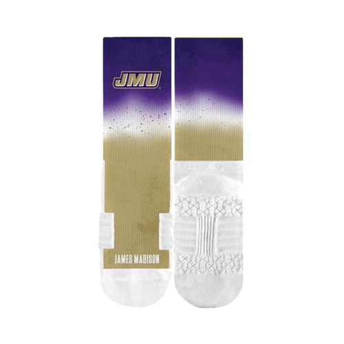 Strideline James Madison Dukes JMU NCAA Licensed Crew Socks - Dip Dye (M-L)