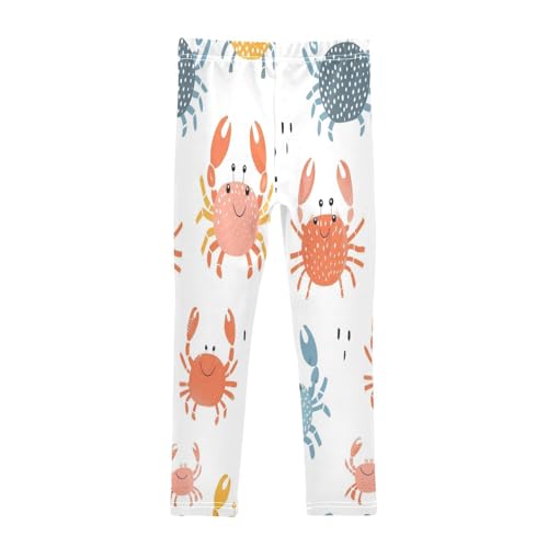 Bolaz Toddler Girls Leggings Printed Yoga Pants Leggings Blue Orange Crabs for Kids2