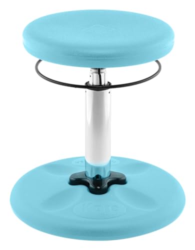Image of Kore Kids Adjustable Wobble Stool, Ages 6-11, 14-19in Tall, Pale Blue | Flexible seating for classroom and home boosts focus, improves posture and channels energy; anti-tip base; Made in USA
