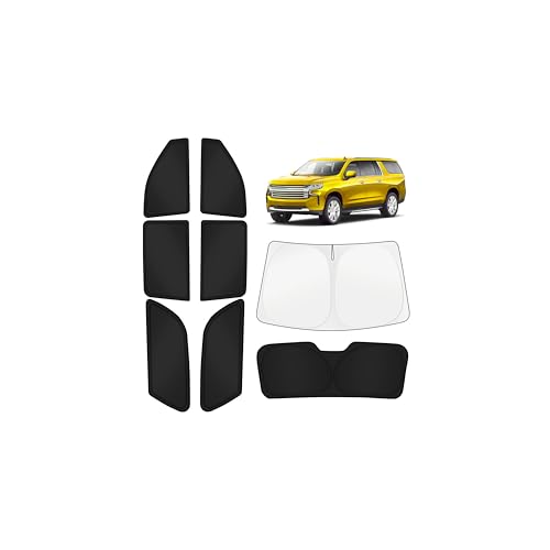 Image of KUST Car Window Shades for Chevy Suburban /GMC Yukon XL 2021-2025 2026 Windshield Sun Shade Side Window Cover UV Block Privacy Protection Accessories for Camping Blackout Rear Back Full Set 8PCS