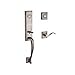 Baldwin DCDELXCURLTSR152 Reserve Double Cylinder Handleset Del Mar x Curve with Traditional Square Rose, Matte Antique Nickel Finish, Left Hand