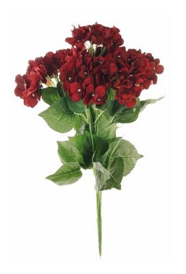 Silk Hydrangea 7 Head Artificial Flower Bunch - Quality Flowers In Choice Of Colour