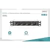 DIGITUS 4-Way Power Strip - 1U - 10 (254 mm) - Rack Mount in Network Cabinet - Silver/Black