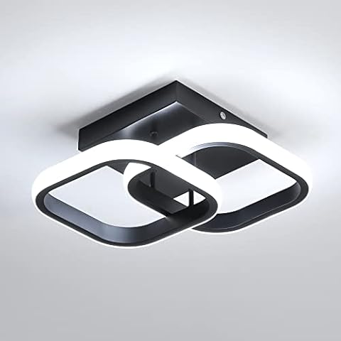 Lámpara de Techo LED Cuadrada Doble Negro Cover