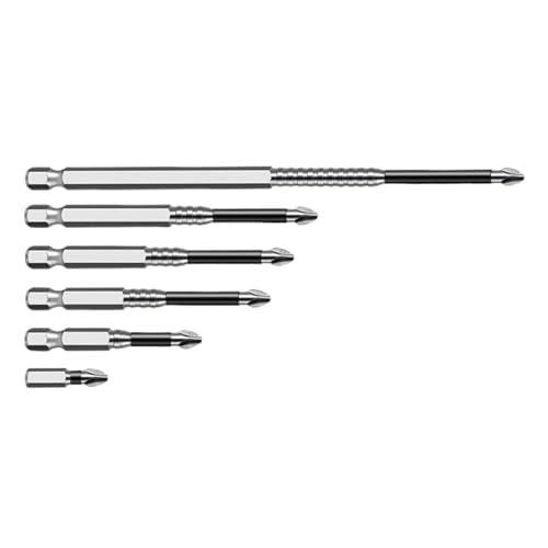 Juego de 6 brocas de destornillador magnético de alta calidad, resistentes a los golpes, antideslizantes, para construcción, carpintería, metalurgia, muebles, automoción, fontanería