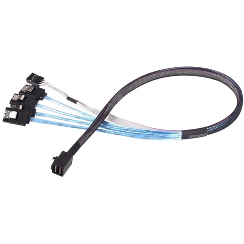 Cable Mini SAS HD SFF-8643 a 4 SATA 7Pin 1m