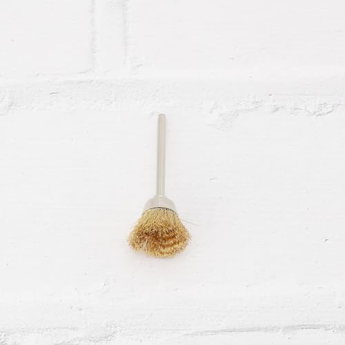 Image of ECSiNG 10pcs Brass Wire Brush 3mm Shank Mini Brush Rotary Tool Brass Wire Brush for Metal Wood Stone Surface Cleaning Rust Removal Polishing Deburring