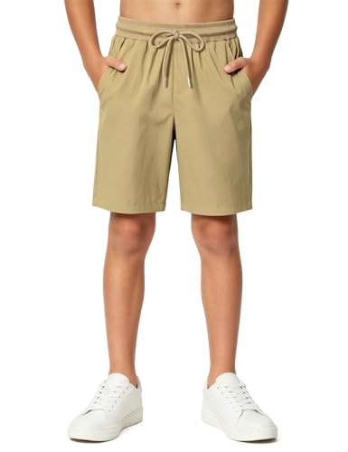 Image of Somaibo Boys Athletic Shorts Youth Lightweight Quick Dry Outdoor Cargo Short with Pockets for Hiking Running 7-15Y