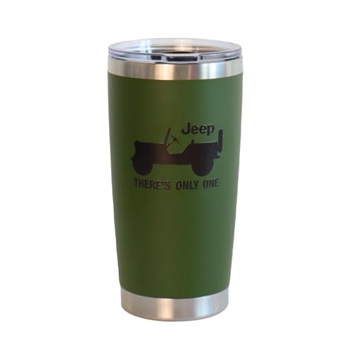 Jeep Willys There's Only One Logo Insulated 20 oz Travel Coffee Mug | FREE Sticker Pack Included by Jeep - Used condition - Image 4