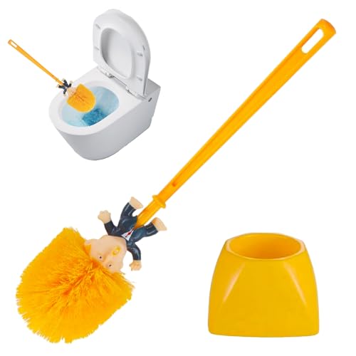 Scopino WC Trump, Spazzolino WC Trump con Supporto, Scopino bagno, Spazzola da Toilette Divertente,con manico lungo, per bagno o toilette per gli ospiti