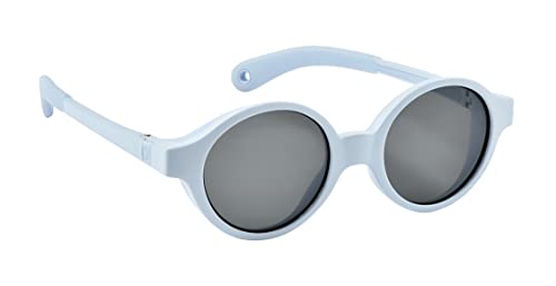 BÉABA, Lunettes de soleil pour bébé 9-24 mois, Protection 100% UV - CAT 3, Protection Latérale, Confort Optimal, Branches ajustables 360°, Bleu perle