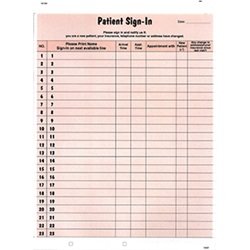 Tabbies 14530 Patient Sign-in Label Forms44; 8.5 x 11.62 - Salmon