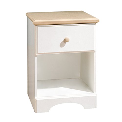 South Shore Summertime Collection Nightstand, Pure Black and Natural Maple