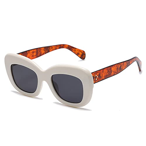 Lunettes de soleil femmes grand cadre rivets style street chic