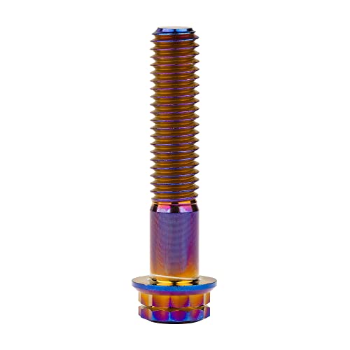 Image of Titanium Flange 12 Point Head M8 x15 20 25 30 35 40 45 50 55 60 65mm Screw Bolt Pack of 4 (M8x40mm, Burning Blue)