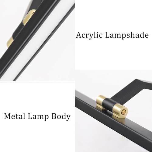 Lámpara de espejo LED regulable de 43cm dorada para baño y maquillaje 4