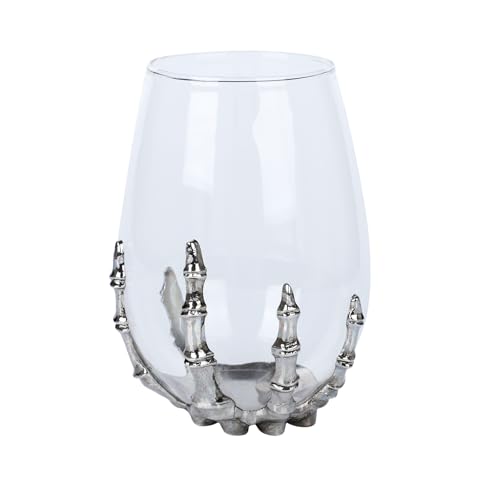 Kimpoant Halloween Skull Wine Glass - Skeleton Ghost Hand Wine Glass- Halloween Drinking Glasses, Skeleton Hand Goblet (A1)