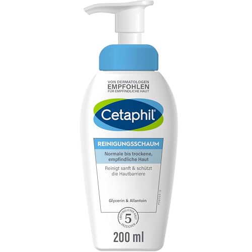 CETAPHIL Reinigungsschaum, 200ml, Gesichtsreinigung für normale, trockene, empfindliche Haut, Reinigt sanft unreine Haut, entfernt Talg und schützt die Hautbarriere, Mit Glycerin und Ceramiden CETAPHIL Reinigungsschaum, 200ml, Gesichtsreinigung für normale, trockene, empfindliche Haut, Reinigt sanft unreine Haut, entfernt Talg und schützt die Hautbarriere, Mit Glycerin und Ceramiden