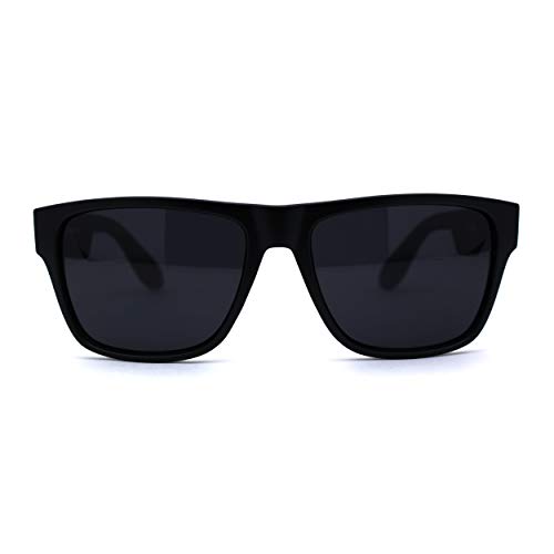 SA106 Mens 90s Hipster Rectangle Horn Rim Dapper Plastic Sunglasses